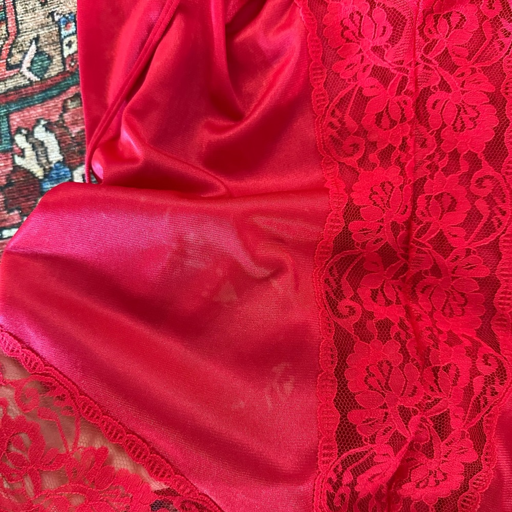 Vintage Red Lace Teddy/Bodysuit - Picture 4 of 8